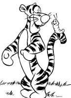 A coloring page of winnie the pooh - tigger